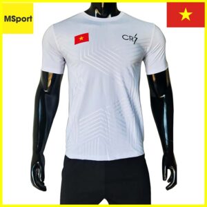 Mẫu áo thun thể thao nam cổ tròn Minh Sport màu Trắng