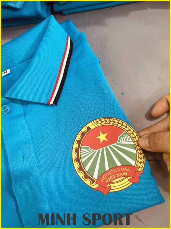 áo thun đồng phục hội nông dân màu xanh