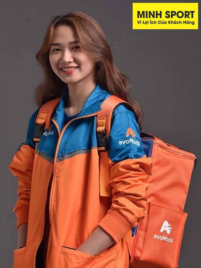 may áo khoác gió đồng phục shipper grab food