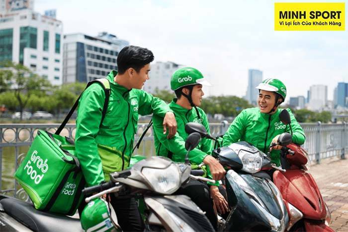 may áo khoác gió đồng phục shipper grab food
