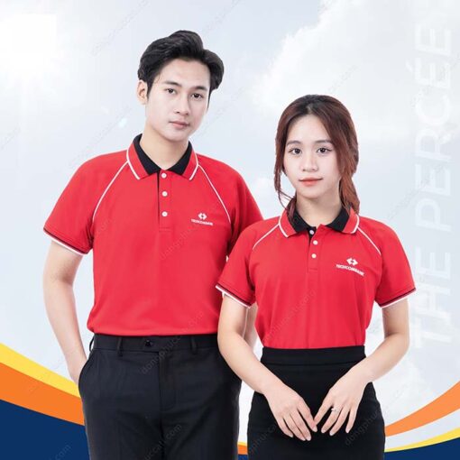 áo thun đồng phục có cổ ngân hàng techcombank